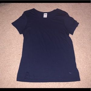 VS Pink Navy Short Sleeved Shirt SIZE MEDIUM